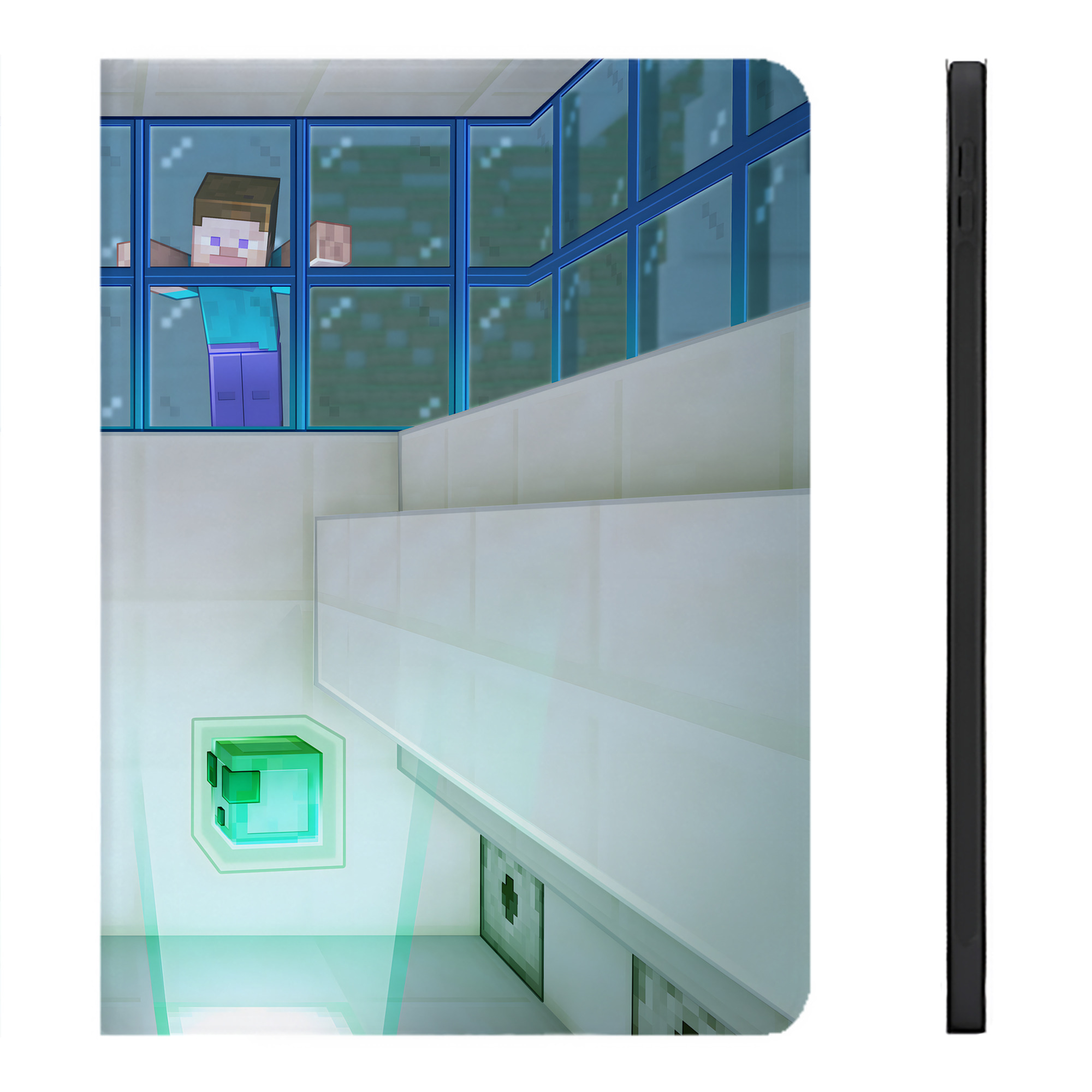（画像用） マインクラフト ブロックの世界 Minecraft MC Block world IPadケース ペンホルダー付き ブックスタイルデザイン